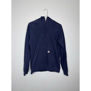 VTG Carhartt Hoodie Sweatshirt Womens Size S Distressed Navy Full Zip WK184 NVY